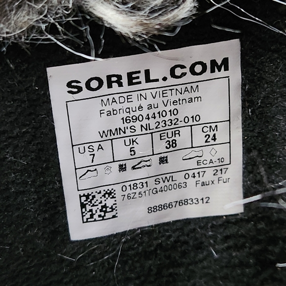 SOREL Tofino black and charcoal  quilted waterproof winter boots 7 - Picture 11 of 12